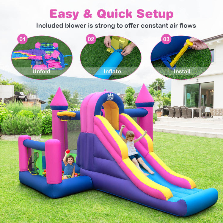 pink bounce house for big kids