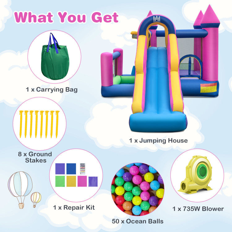 pink bounce house for big kids