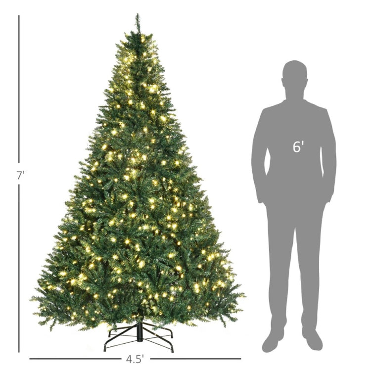 7ft Pre-Lit Douglas Fir Artificial Christmas Tree with 700 LED Lights and Realistic Tips