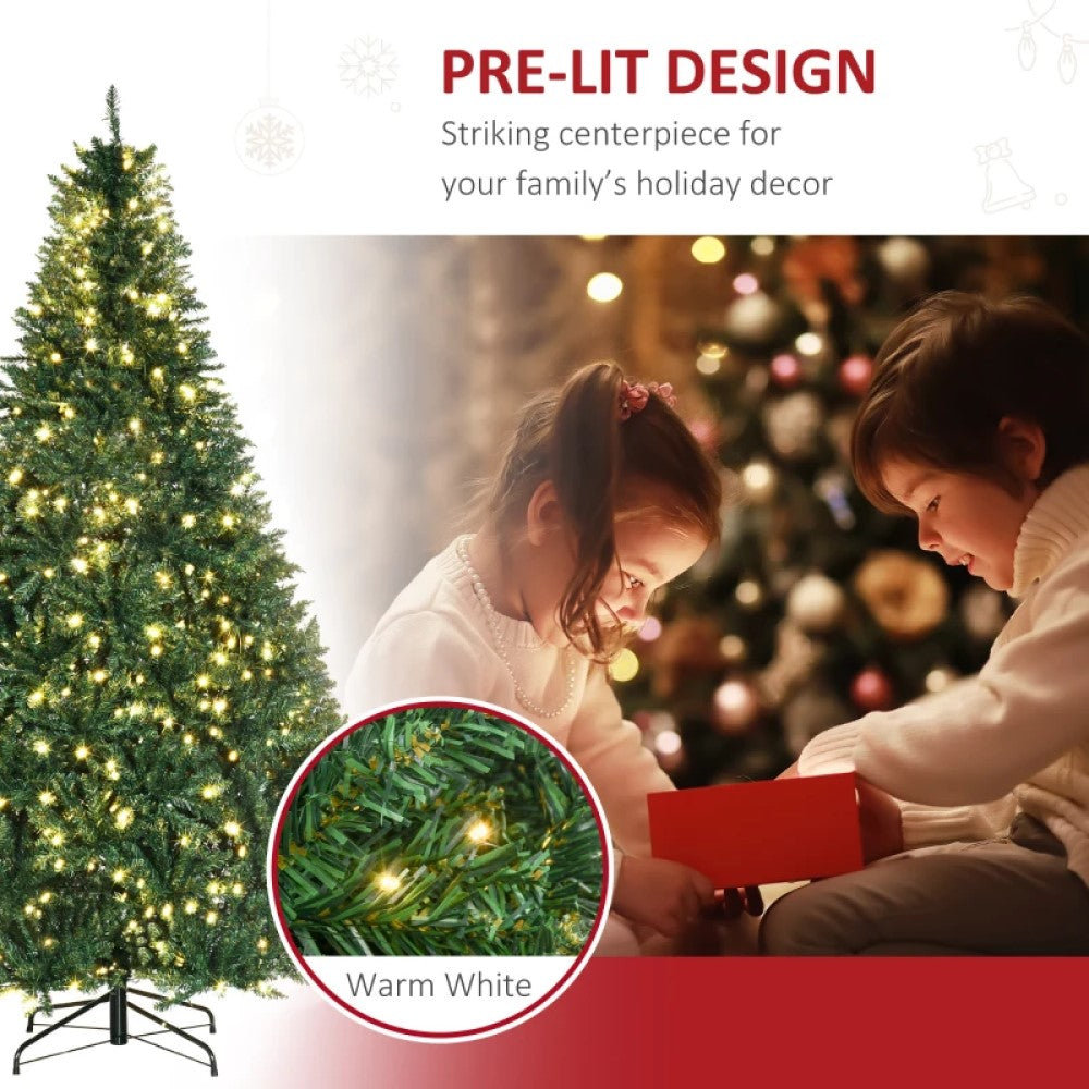 7ft Pre-Lit Douglas Fir Artificial Christmas Tree with 700 LED Lights and Realistic Tips