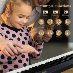 88-Key Foldable Digital Piano with MIDI, Bluetooth Connectivity & Portable Design