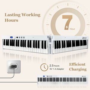 88-Key Foldable Digital Piano with MIDI, Bluetooth Connectivity & Portable Design