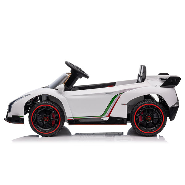 Lamborghini Poison Small Dual Drive 12V 4.5AH with 2.4G Remote Control Kids Sports Car, Electric Toy Car, White