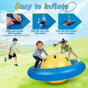 7.5-Foot Giant Inflatable Dome Rocker Bouncer for Kids with 6 Built-in Handles