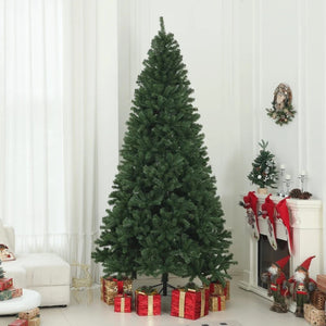 9ft Artificial Christmas Tree with 2132 Realistic Branch Tips, Auto-Open, and Steel Base, Green