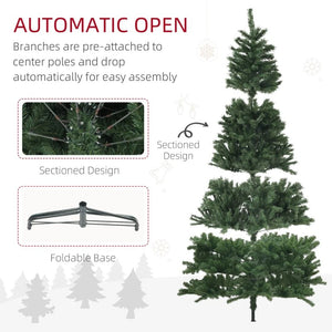 9ft Artificial Christmas Tree with 2132 Realistic Branch Tips, Auto-Open, and Steel Base, Green