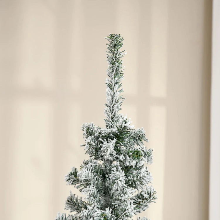 9ft, 7.5ft & 6ft Slim Snow-Flocked Artificial Christmas Trees with Realistic Branches