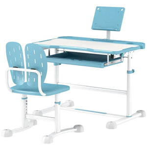 Adjustable Kids Desk & Chair Set with Tilt Desktop and Storage – Qaba