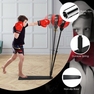 Adjustable Kids Punching Bag Set with Boxing Gloves - Durable Stand for Active Playtime