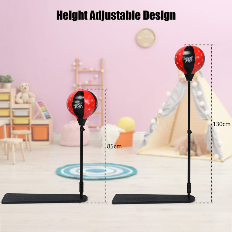 Adjustable Kids Punching Bag Set with Boxing Gloves - Durable Stand for Active Playtime