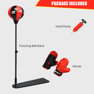 Adjustable Kids Punching Bag Set with Boxing Gloves - Durable Stand for Active Playtime