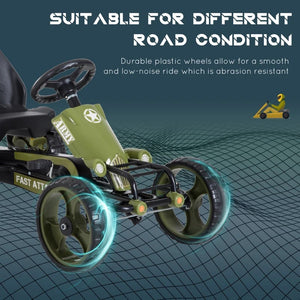 Adjustable Pedal Go Kart for Kids Ages 3-6 – Green Ride-On Toy for Boys and Girls