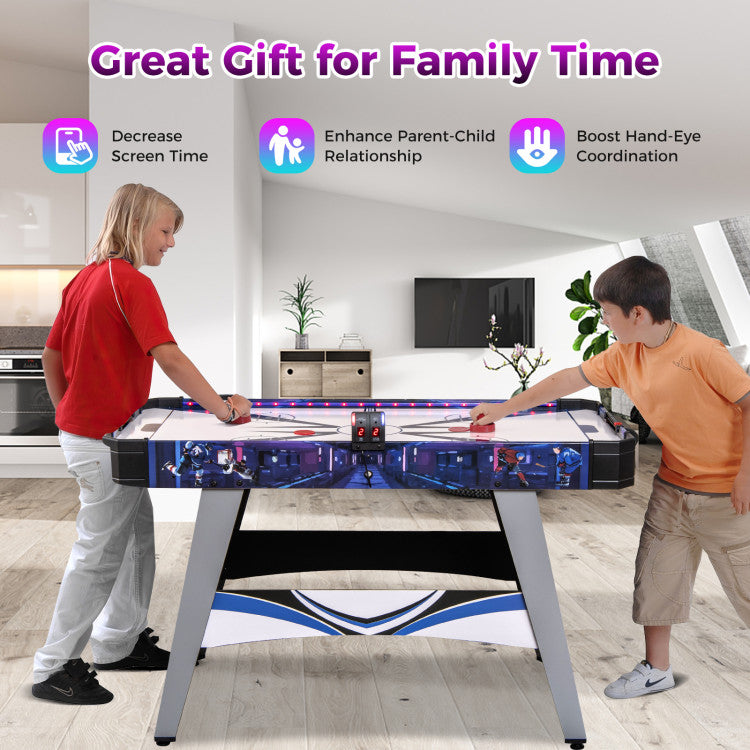 Air Hockey Game Table with 2 Pushers & Pucks – Fun Indoor Air-Powered Game