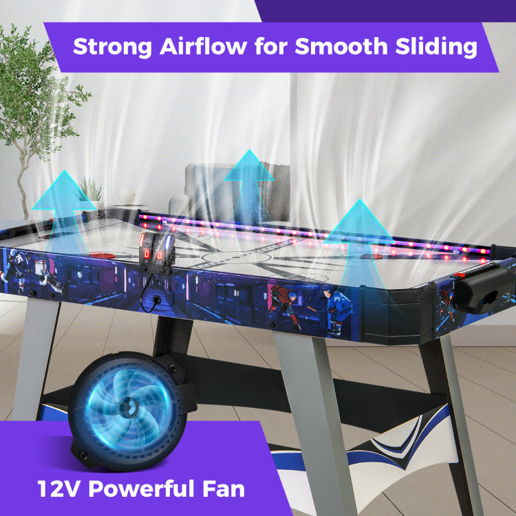 Air Hockey Game Table with 2 Pushers & Pucks – Fun Indoor Air-Powered Game