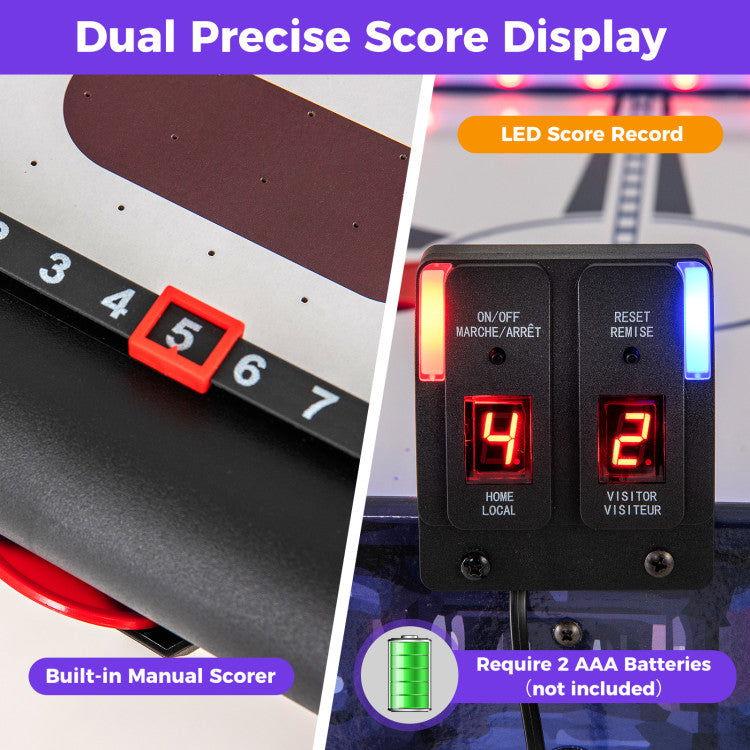 Air Hockey Game Table with 2 Pushers & Pucks – Fun Indoor Air-Powered Game