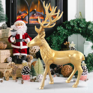 Aluminum Reindeer Sculpture – Standing Deer Statue for Elegant Indoor Christmas Decor