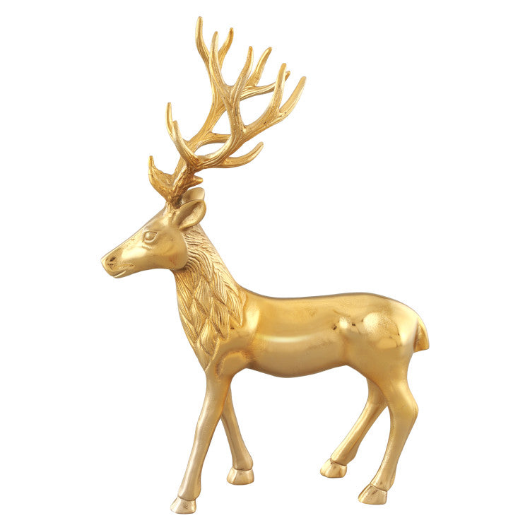 Aluminum Reindeer Sculpture – Standing Deer Statue for Elegant Indoor Christmas Decor