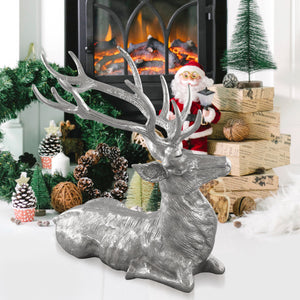 Aluminum Reindeer Sculpture – Standing Deer Statue for Elegant Indoor Christmas Decor