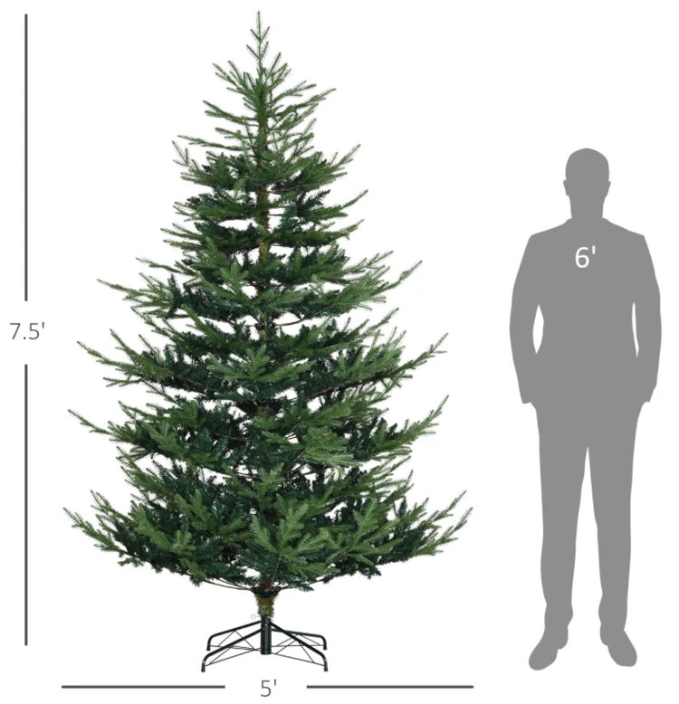 Artificial Christmas Tree - 6ft, 7.5ft, 9ft Pine Hinged Tree with Realistic Branches