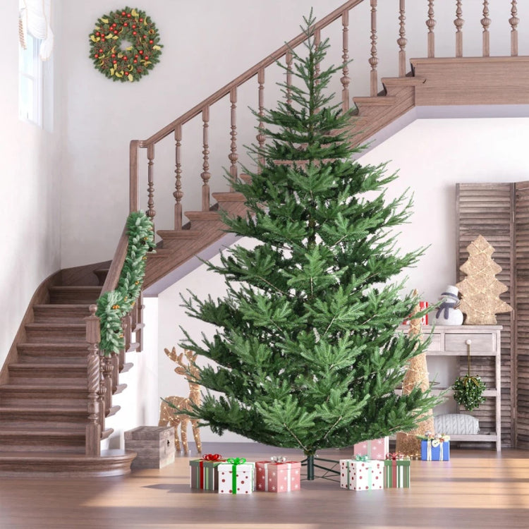 Artificial Christmas Tree - 6ft, 7.5ft, 9ft Pine Hinged Tree with Realistic Branches