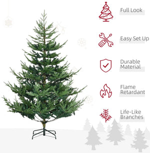 Artificial Christmas Tree - 6ft, 7.5ft, 9ft Pine Hinged Tree with Realistic Branches