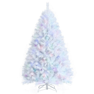 Artificial Christmas Tree with Iridescent Tips and Sturdy Metal Base