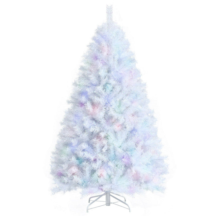 Artificial Christmas Tree with Iridescent Tips and Sturdy Metal Base