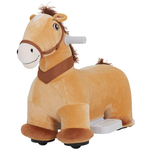 Toddler ride-on horse toy with handle steering for easy control