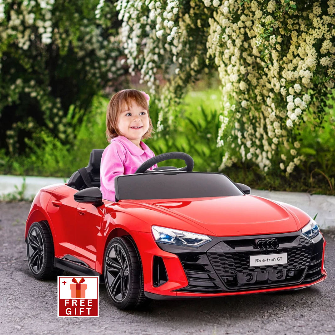 Kids Ride on Car, 12V Licensed Audi RS E-tron GT 3.1 MPH Electric Car for Kids, Ride-on Toy for Boys and Girls with Remote Control, 4 Wheels with Suspension, Horn, Music, Lights