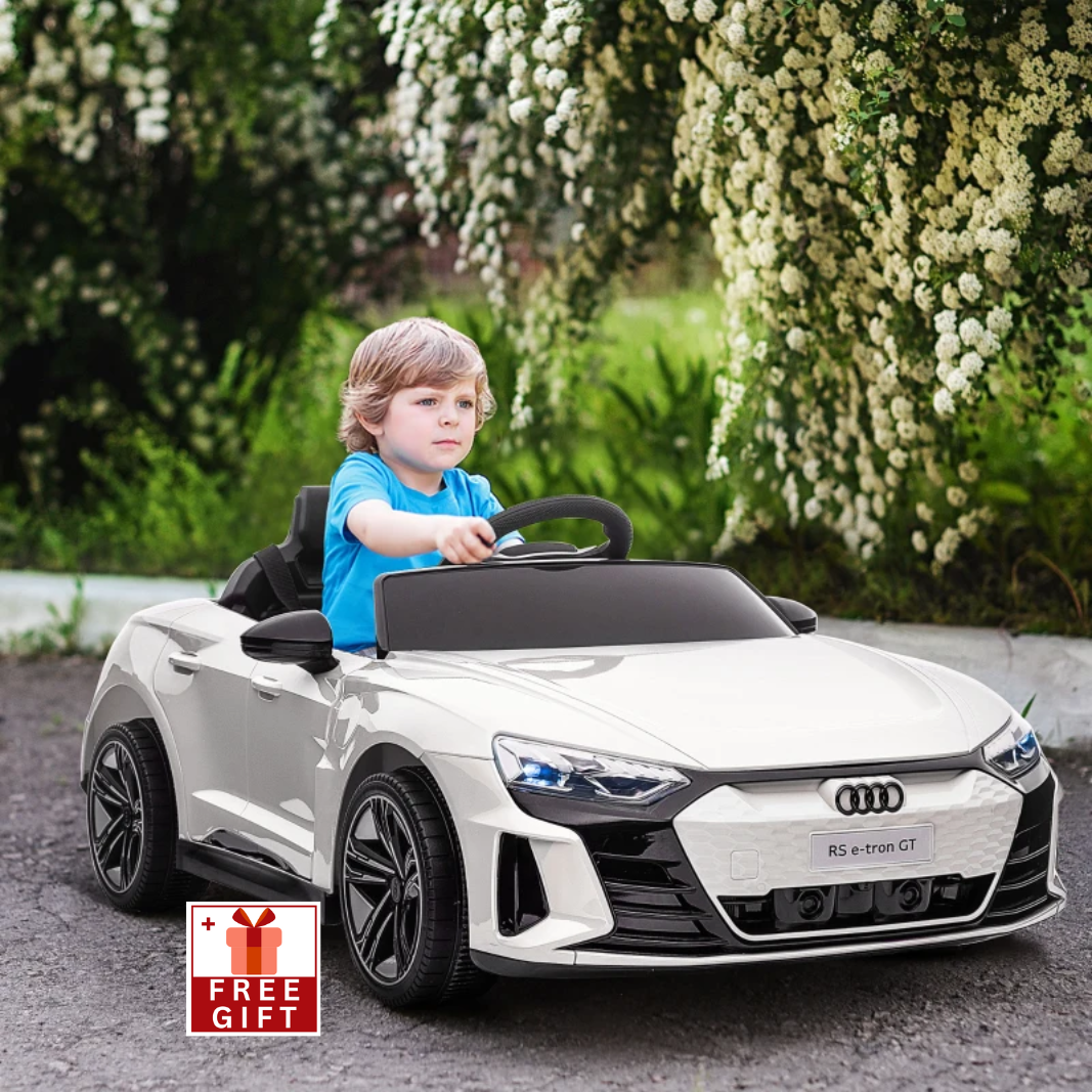 Kids Ride on Car, 12V Licensed Audi RS E-tron GT 3.1 MPH Electric Car for Kids, Ride-on Toy for Boys and Girls with Remote Control, 4 Wheels with Suspension, Horn, Music, Lights