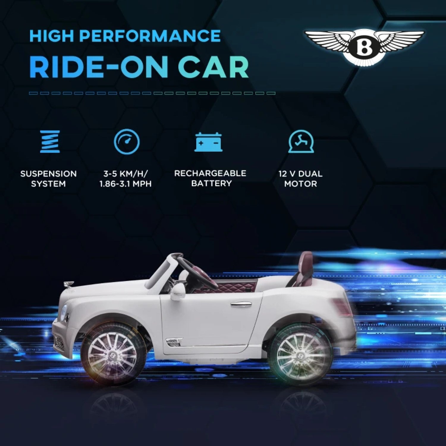 Bentley Mulsanne 12V Ride on Car, Battery Powered Car with Remote Control