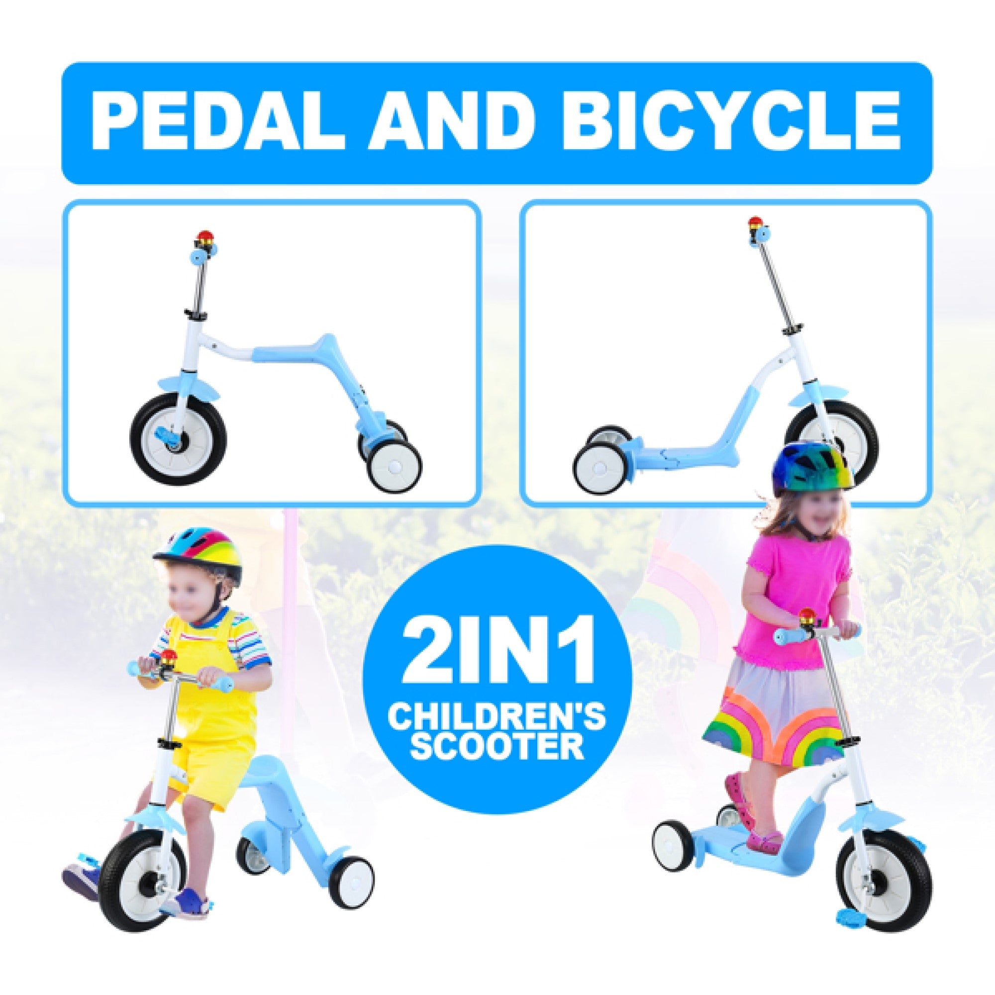 Ride, Balance, and Scoot with Ease: 2-in-1 Toddler Tricycle, Balance Bike, and Scooter for Kids 3 to 5 Years Old