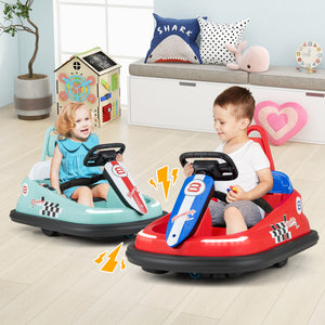 6Volt Bumper Car for Kids, 360° Rotation Electric Ride On Bumper, White