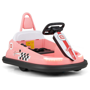 6Volt Bumper Car for Kids, 360° Rotation Electric Ride On Bumper, White