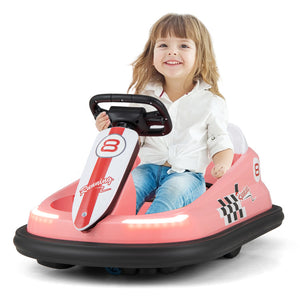 6Volt Bumper Car for Kids, 360° Rotation Electric Ride On Bumper, White