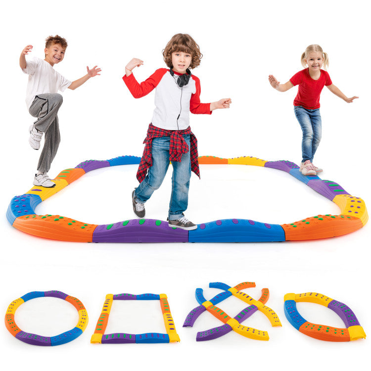 Colorful Kids Wavy Balance Beam with Textured Surface & Non-Slip Foot Pads for Safe Play