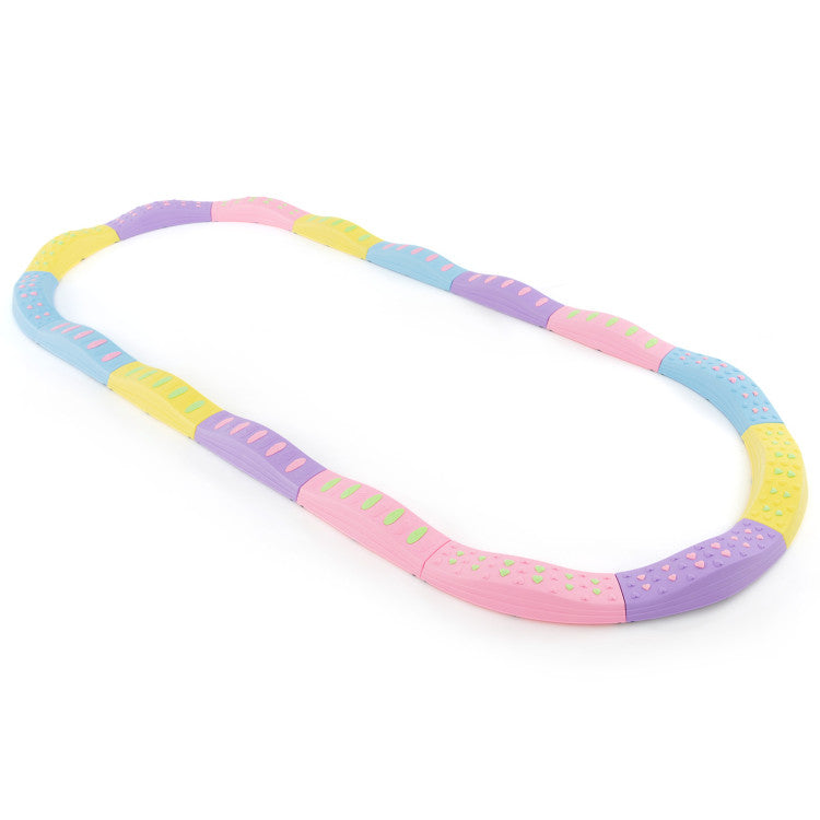 Colorful Kids Wavy Balance Beam with Textured Surface & Non-Slip Foot Pads for Safe Play