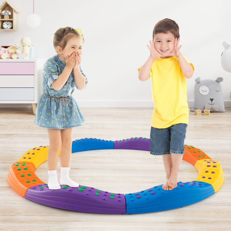 Colorful Kids Wavy Balance Beam with Textured Surface & Non-Slip Foot Pads for Safe Play