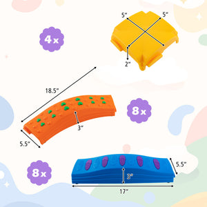 Colorful Kids Wavy Balance Beam with Textured Surface & Non-Slip Foot Pads for Safe Play