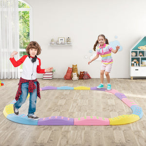 Colorful Kids Wavy Balance Beam with Textured Surface & Non-Slip Foot Pads for Safe Play