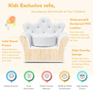 Children's sofa with features highlighted on a light background