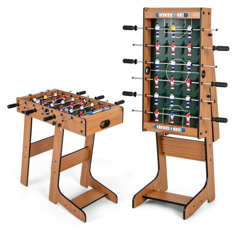 Compact Table Football with Durable Handles & 2 Footballs – Space-Saving Design