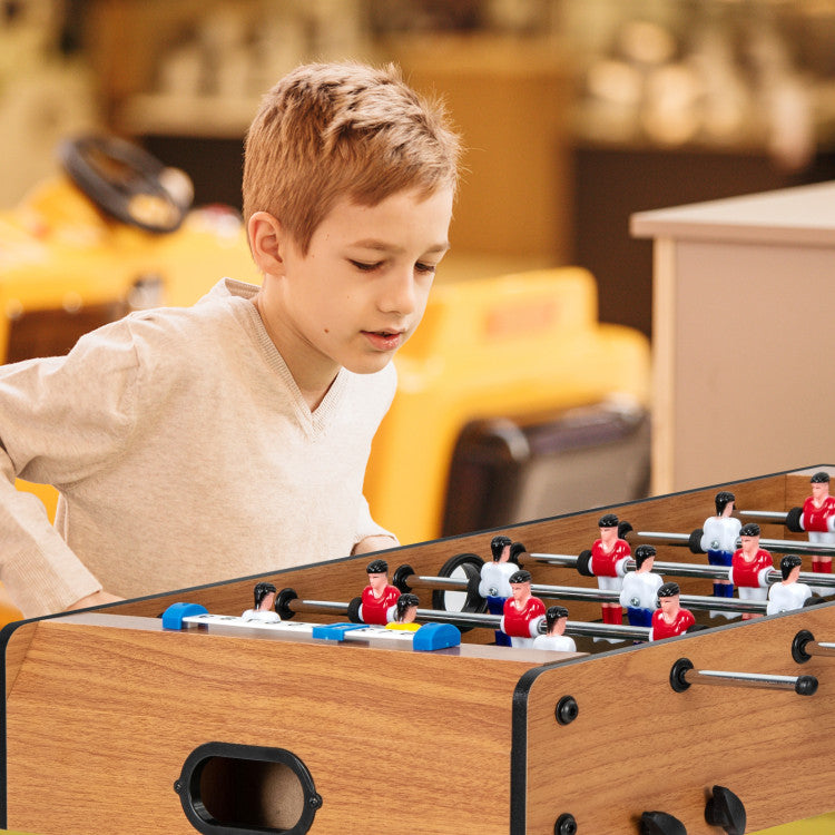 Compact Table Football with Durable Handles & 2 Footballs – Space-Saving Design