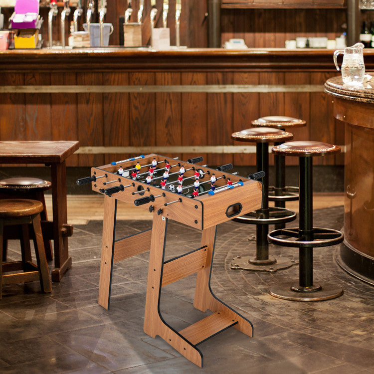 Compact Table Football with Durable Handles & 2 Footballs – Space-Saving Design