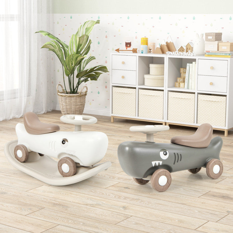 Convertible Rocking Horse and Sliding Car with Detachable Balance Board for Kids