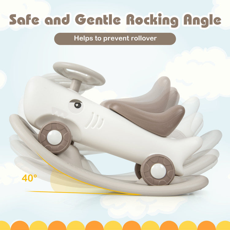 Convertible Rocking Horse and Sliding Car with Detachable Balance Board for Kids