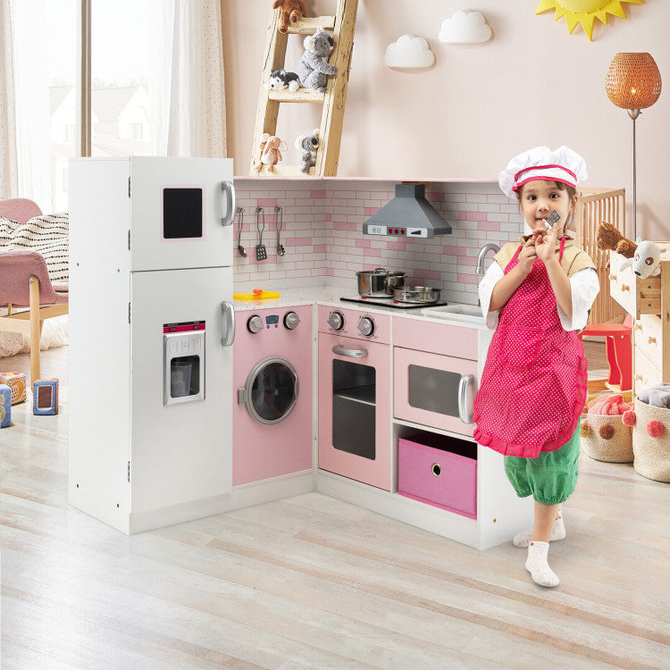 pretend kitchen pink playset