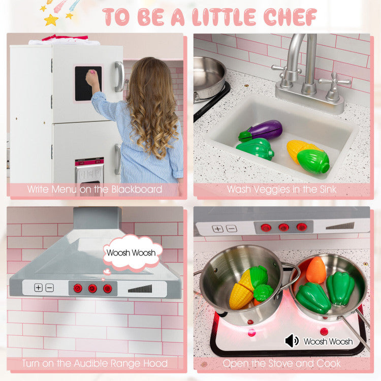 pretend kitchen pink playset