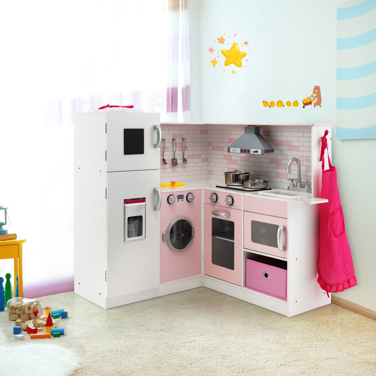 pretend kitchen pink playset