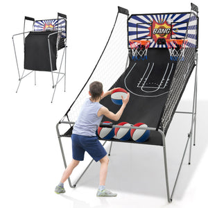 Dual Shot Basketball Arcade Game with 8 Modes and 4 Basketballs for Home Fun